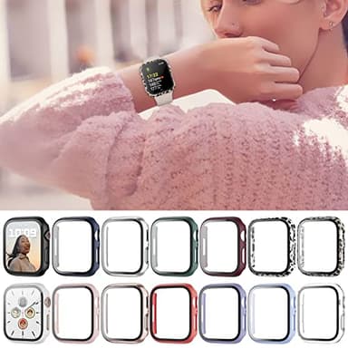 Haojavo 14 Pack Case with Tempered Glass Screen Protector for Apple Watch Series 9 8 7 41mm, PC Hard Ultra-Thin Slim Fit Scratch Resistant Bumper Protective Cover for iWatch S9 S8 S7 41mm Accessories - Image 6