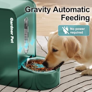 Gardner Pet Automatic Gravity Pet Feeder, 0.8 Gallons*2 Dog Feeder and Water Dispenser Set 100% BPA-Free, 2-in-1 Gravity Feeder with Stainless Steel Bowl for Dogs, Cats, Rabbits, Puppies (Green) - Image 4