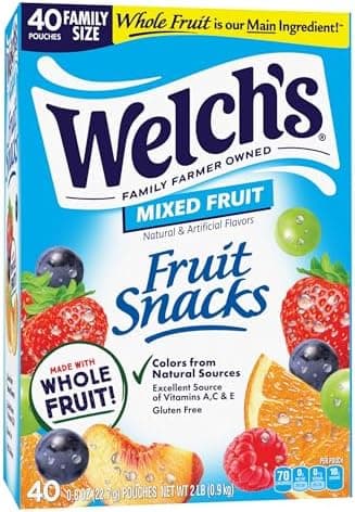 Welch's Fruit Snacks, Mixed Fruit Snack Box, Stocking Stuffers, Gluten Free, 0.8oz Snack Packs (Pack of 40 - Image 3