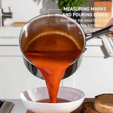 T-fal Pro Tri-Ply Stainless Steel Cookware Set 13 Piece, Induction Compatible Oven Safe 500F, Lids 350F, Fast & Even Heat, Professional Quality & Durability, Pots and Pans Set, Dishwasher Safe, Silver - Image 6