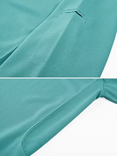 MAGCOMSEN Mens Polo T Shirts Short Sleeve Collared Work Shirt Dry Fit Tennis Top Moisture Wicking Shirt Grey Green S - Image 3