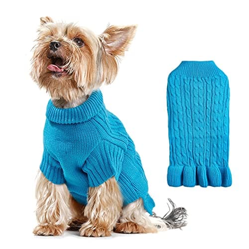 Dog Sweaters for Small Dogs Cute Pet Turtleneck Sweaters Puppy Knitted Sweater Dress Girl Boys Chihuahua Warm Winter Coat Clothes Doggie Outfits Apparel for Yorkie Christmas - Image 1