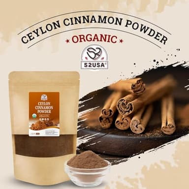 52USA Organic Ceylon Cinnamon Powder, 2oz | True Cinnamon from Sri Lanka, Non-GMO, Gluten-Free, Freshly Packed for Baking, Cooking & Beverages - Image 8