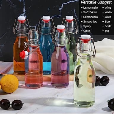 ZEBEIYU 12 Pack 8.5 oz swing top glass bottles,flip top glass bottle with airtight lid for home brewing,kombucha,kefir,vanilla extract,beer,oil,vinegar,homemade juices,soda,beverages,2nd fermentation - Image 5