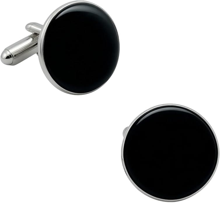 Black Cufflinks For Men Unique French Shirt Cuff Links Mens Groom Gifts From Bride Gift Box Packing For Father Husband Business Wedding Shirts - Image 1