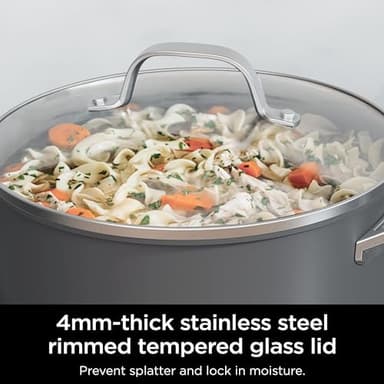 Ninja Pots and Pans Set Non Stick | Comfort Grip 10-Piece Cookware Set with NeverStick | Frying Pan, Sauce Pan With Lid, Stock Pot with Lid, Nonstick, Dishwasher Safe, Oven Safe to 400°F, CW69010 - Image 7