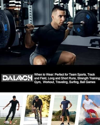 Dalavch 5 Pack Men’s Compression Shirts Short Sleeve Cool Dry Sports Athletic Workout Base Layer Undershirt T-Shirt Tops - Image 8
