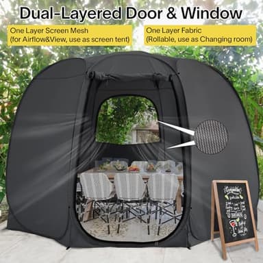 Alvantor Pop Up Screen Tent House Room Instant Outdoor Camping Canopy Sun Shelter Gazebo for Patio, Backyard & Deck, Privacy Tent(2-10 People, 8'x8' 10'x10' 12'x12') - Image 2