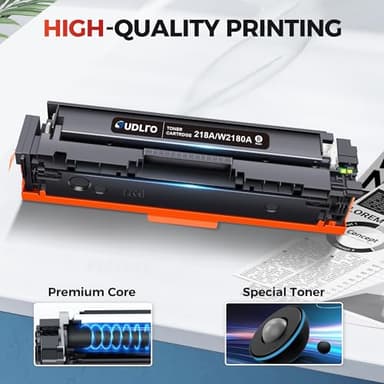 218A Toner (with Chip) Compatible for HP 218A Toner Cartridges 4 Pack - 218X Toner Work for HP Color Laserjet Pro MFP 3301fdw Toner 3301cdw 3201dw 3301sdw Printer Ink, W2180A 218A Toner - Image 4