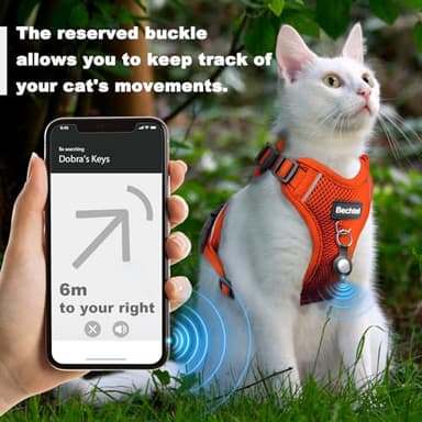 Cat Harness and Leash for Walking, 3 in 1 Adjustable Breathable Soft, Easy to Control Reflective Cat Harness Escape Proof, Cat Products, Orange, M - Image 3