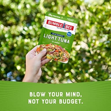 Bumble Bee Chunk Light Tuna in Water, 5 oz Pouches (Pack of 12) - Ready to Eat Wild Caught Skipjack Tuna Packet - 32g Protein per Pouch - MSC Sustainable Seafood, Non-GMO, Gluten Free, Kosher - Image 4