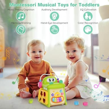 Toys for 1 Year Old Girl Gifts, First Birthday Gifts for Girls Boys, 8-in-1 Multi-Functional Learning Montessori Toddler Toys with Learning and Playing, Educational Musical Baby Toy 6-12 12-18 Months - Image 2