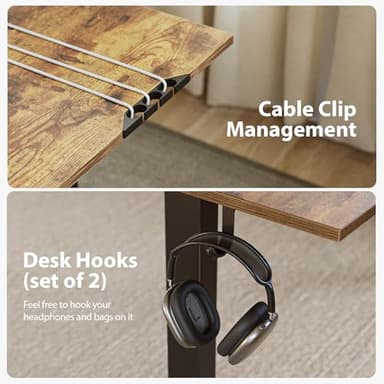 Agilestic L Shaped Standing Desk 63 x 55 inch Adjustable Height, Electric Corner Standing Desk, Sit Stand Computer Table with Splice Board, Rustic Brown - Image 6