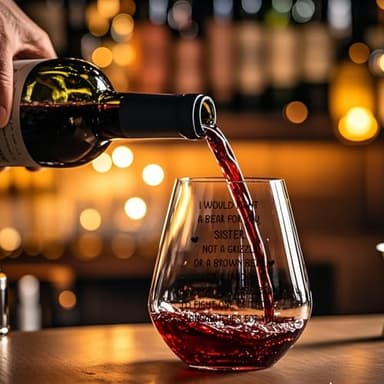 Ithmahco Mothers Day Gifts For Sisters, 16oz Sister's Stemless Wine Glasses - Sister Mother's Day Gift Ideas, Sisters Gifts From Brother (I Would Fight A Bear For You, Sister) - Image 4