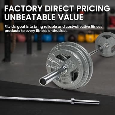 Fitvids Olympic Barbell Bar for Power Lifting and Weightlifting, 700 Pound Capacity, 2 Inch Diameter - Image 7
