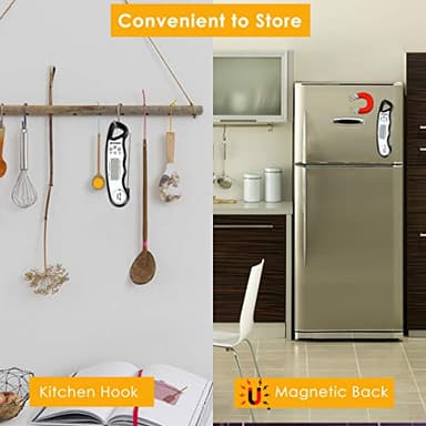 GDEALER Meat Thermometer Digital Instant Read Thermometer Ultra-Fast Cooking Food Thermometer with 4.6” Folding Probe Calibration Function for Kitchen Milk Candy, BBQ Grill, Smokers (Black) - Image 7