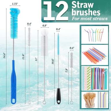 Bottle Brush Tube Cleaning Lab Set with Long Handle，for Cleaning Beer Bottles, Wine Bottles,Bong，Straw Cleaner ，Crevice Cleaning，Straw Cleaner，Baby Bottle - Image 4