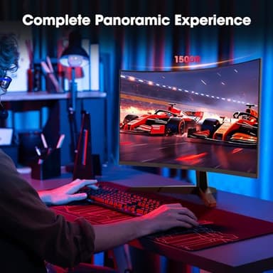 KOORUI 27 Inch Curved Gaming Monitor QHD (2560 x 1440) 180Hz, 1ms 1500R Display, Adaptive Sync, 90% DCI-P3, HDMI 2.0 & DisplayPort 1.4, VESA, Tilt, Eye Care, 27E6QCA - Image 9