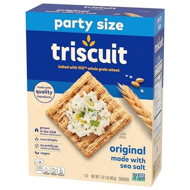 Triscuit Original Whole Grain Wheat Crackers, Vegan Crackers, Healthy Snacks, Lunch Snacks, Party Size, 17 oz - Image 15