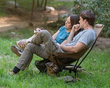 MARCHWAY Lightweight Folding High Back Camping Chair with Head Support, Stable Portable Compact for Outdoor Camp, Travel, Beach, Picnic, Festival, Hiking, Backpacking (Highback Khaki) - Image 2