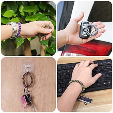 6PCS Stretchable Wristband Wristlet Keychain Wrist Key Chain Wristlet,Spring Flexible Spiral Wrist Coil ​Wrist Key Holder Key Ring for Sauna Gym Pool ID Badge and Outdoor Sports - Image 6