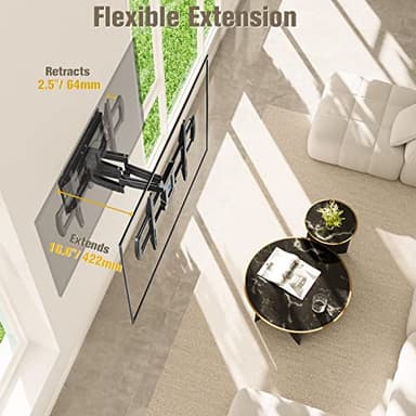 Mounting Dream TV Wall Mount, UL Listed Full Motion Mount Bracket for 42-84 Inch Flat Screen TVs, Swivel Articulating Dual Arms, Max VESA 600x400mm, 100 LBS Loading, Fits 16 Inches Wood Studs, MD2296 - Image 3