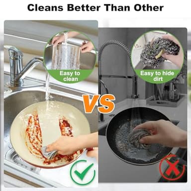 Jeymei 10pcs Non Scratch Wire Dishcloth Multipurpose Wire Dishwashing Rag for Wet and Dry,Metal Scrubbers for Cleaning Dishes,Dual-Sided Kitchen Cleaning Cloth with Mesh,Cleaning Tool for Pot, Blue - Image 3