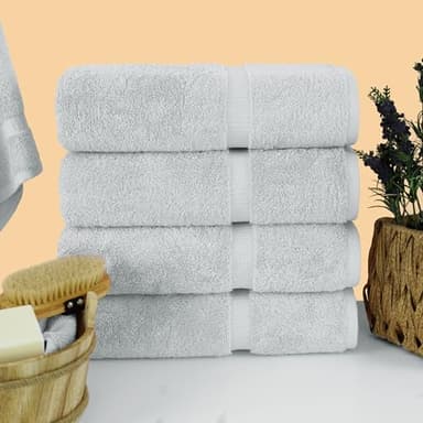 Chakir Turkish Linens |Hotel & Spa Quality 100% Cotton Premium Turkish Towels | Soft & Absorbent (Silver Gray, Bath Towel - Set of 4) - Image 2