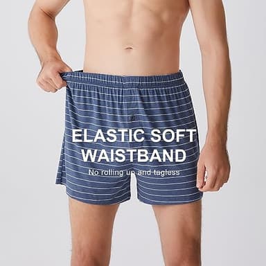 BAMBOO COOL Mens Boxers Short Classic Fit Soft Casual Underwear Loose Comfortable Breathable Boxer Shorts for Men (5 Pack), Medium - Image 3