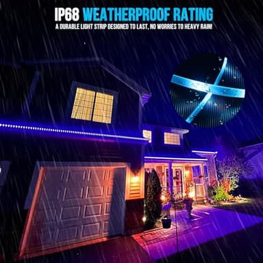 Rxment 150ft Outdoor Led Strip Lights Waterproof Led Light Strips with Remote & Bluetooth Music Sync App Control,Long Color Changing Rope Lights,5050 RGB Outside Led Lights,IP68,24V - Image 7