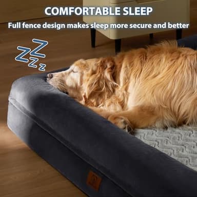 WNPETHOME XXL Extra Large Dog Bed, Washable Dog Couch with Removable Waterproof Cover, Orthopedic Large Pet Sofa Bed with Bolster Sides for Sleeping - Image 2