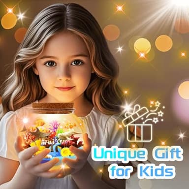 Ocean Light Up Terrarium Kit for Kids - LED Night Light Ocean Birthday Gift for Girls & Boys Ages 4 5 6 7 8-12, Kids Arts & Crafts Kit - Image 6