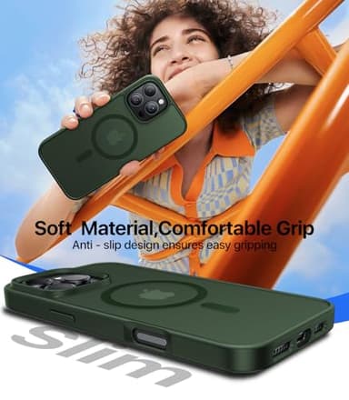 KCQNine Magnetic for iPhone 16 Pro Case,[Compatible with MagSafe][Military-Grade Drop Protection][Anti-Yellowing]Shockproof Protective Translucent Matte Cover for iPhone 16 Pro Phone Case,Forest Green - Image 7