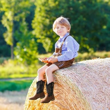 Rollda Kids Cowboy Boots for Boys Girls Western Square Toe Cowgirl Boots with Walking Heel (Toddler/Little Kid/Big Kid) - Image 4