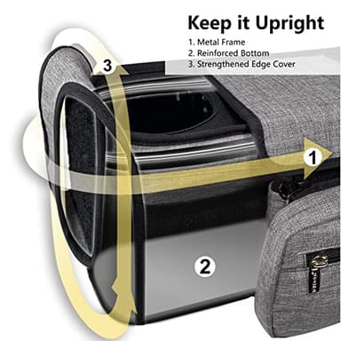 TOPDesign Universal Baby Stroller Organizer, Stroller Caddy with Heightened Insulated Cup Holders & Non-Slip Secure Hooks Accessories, Fits Most Strollers, Machine Washable (Checkerboard) - Image 4