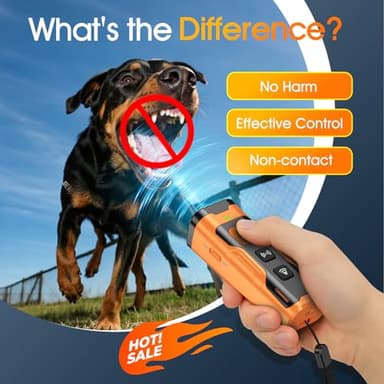 QVNNVQ Dog Bark Deterrent Devices, Ultrasonic Anti Barking Device for Dogs, Stopping Own or Neighbor's Dog Barking,Portable Dog Training Device, Safe & Effective for Indoor & Outdoor Use, Orange - Image 4