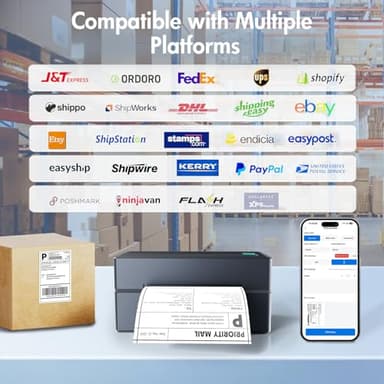 NULLTONEX Bluetooth Thermal Shipping Label Printer: 4x6 Wireless Mini Clear Label Maker with Waterproof Tape for Small Business - Widely Used for USPS UPS Ebay Amazon Shopify Etsy - Image 5