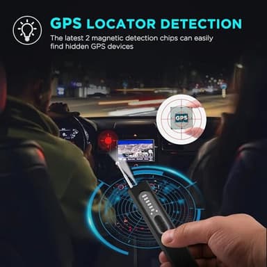 Hidden Camera Detectors,Bug Detector Anti Spy Camera Finder,GPS Tracker Detector Hidden Device Detector,Signal Scanner for Hotels Car Home Travel,6 Levels Sensitivity 4 Modes, 30H Working Time(Black) - Image 7