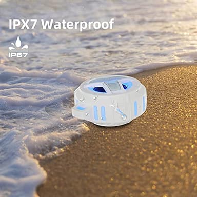 EBODA Bluetooth Shower Speaker, IPX7 Waterproof Portable Wireless Small Speakers, Floating, 2000mAh with Light for Home, Pool, Beach, Boat, Kayak Accessories, Gifts for Men, Women - White - Image 2