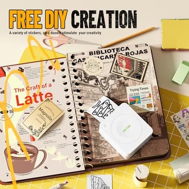 Nelko Sticker Printer, PM230 Print Pod Mini Bluetooth Portabel Sticker Maker with 3 Rolls Paper, Print Pods Mini Printer with Multiple Templates for Phone & Tablet，for School Office Home, White - Image 4