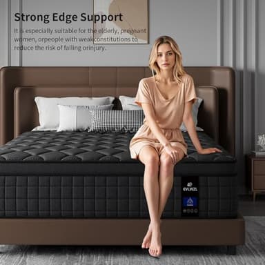 EVLWZL 14 Inch King Size Mattress, Medium Firm Hybrid King Mattresses, Memory Foam Mattress in a Box with Individually Wrapped Pocket Springs, Reinforced Edge Support, Pressure Relief,Motion Isolation - Image 6
