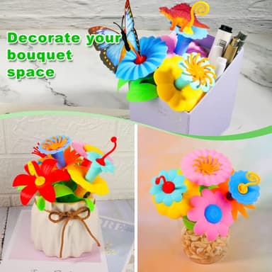 Leetous Birthday Toys Gifts for Toddlers Boys Girls Age 2 3 4 5 6,167 PCS Dinosaur Flower Garden Building Blocks,STEM Fine Motor Skill Stacking Games, Birthday Gifts for Preschool Kids 2+ Years Old - Image 3