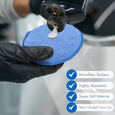 10 Pack Wax Applicator Pads, Microfiber Applicator Pad with Finger Pocket, Foam Car Wax Applicator Pad for Car Cleaning and Polishing (Blue) - Image 4