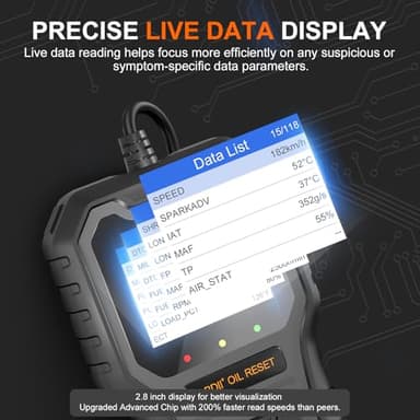 Vehpow OBD2 Scanner, Professional Code Readers for Check Engine Light/Oil Light Reset, OBD 2 Scanner Diagnostic Tool, Fast and Accurate Scan Tools for Car 1996+, 2.8'' Color Screen - Image 6