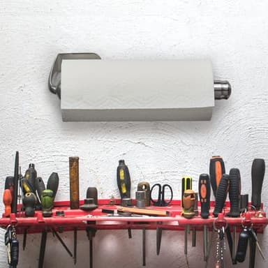 Kamenstein Perfect Tear Wall Mount Paper Towel Holder, Patented Design for One-Handed Use, Rounded Finial, 14-Inch, Brushed Silver Metal Finish - Image 10