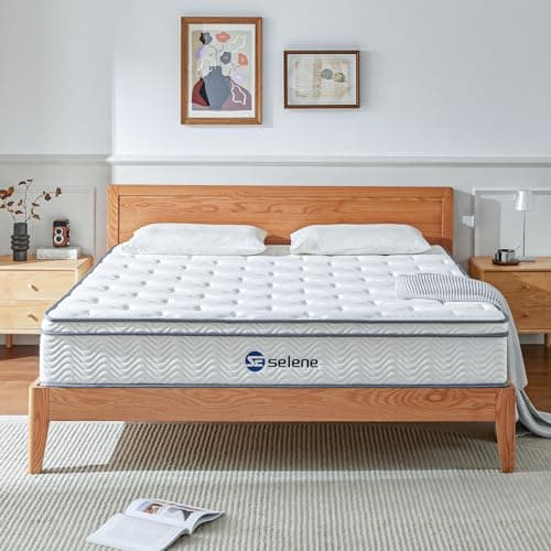 Selene Bedding Queen Mattresses, 12 Inch Mattress Queen Size with Pocket Spring and Memory Foam for Pressure Relief, Motion Isolation, Edge Support, Medium Firm Mattress in a Box, CertiPUR-US, White - Image 1
