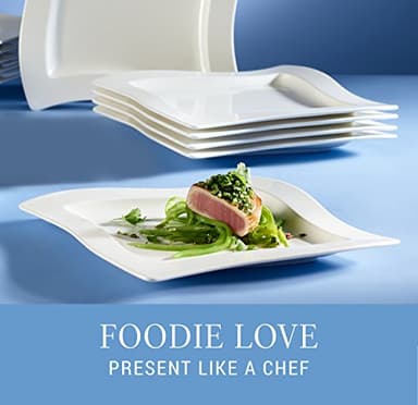 Villeroy & Boch New Wave Dinner Plates, Set of 4, Premium Porcelain, Made in Germany, 10.5 in - Image 6