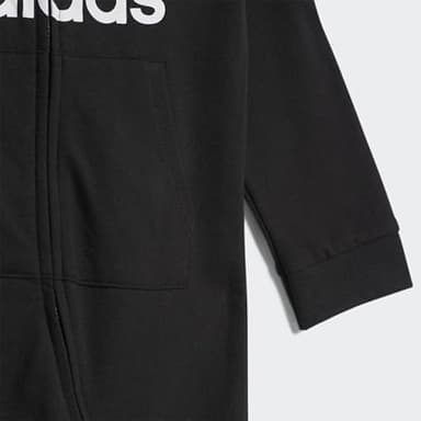 adidas unisex baby Infant Girls' and Boys' Long Sleeve Hooded Coverall Overalls, Black, 3 Months US - Image 6