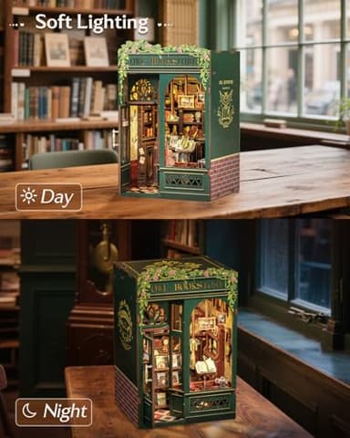 CUTEBEE Book Nook Kit, DIY Miniature House Kits for Adult and Teens, Dollhouse Mini Booknook House Bookshelf Decor, DIY Craft Gifts for Family and Friends（Owl Bookstore） - Image 5