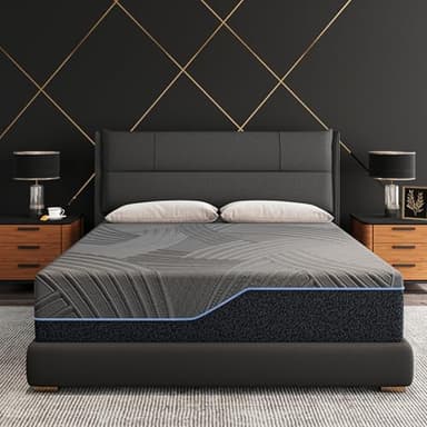 Dyonery 14 Inch Firm King Size Mattress in a Box, Copper Memory Foam Mattress with Cooling Cover, Relieving Pressure & Back Pain, Fiberglass-Free, CertiPUR-US Certified, Foam Made in USA, 76"x80"x14" - Image 1